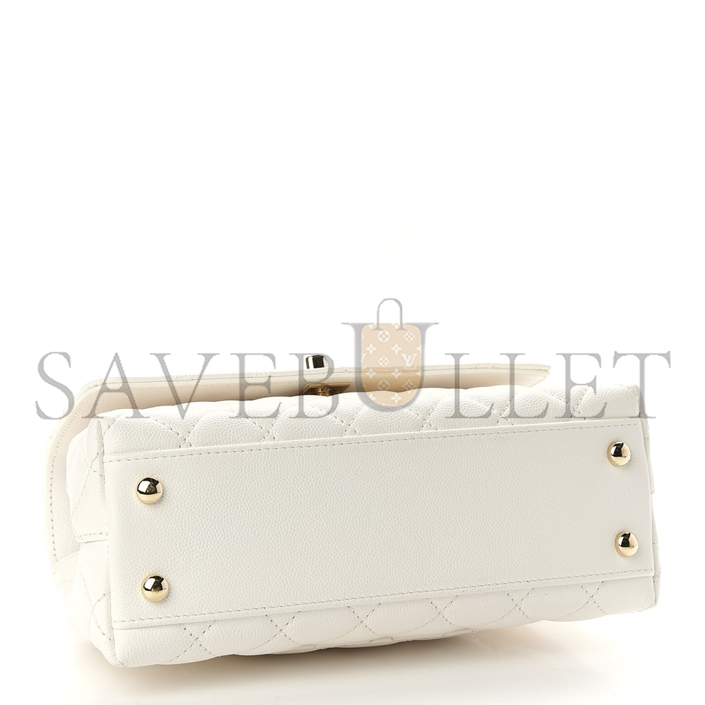 Ch*el master caviar quilted mini coco handle flap white (24*14*10cm)